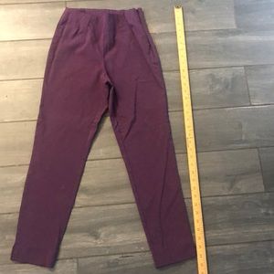Plum colored ankle length dress pant
